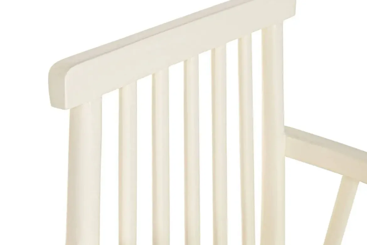 Silla de Madera con Reposabrazos Color Crema MB-223567