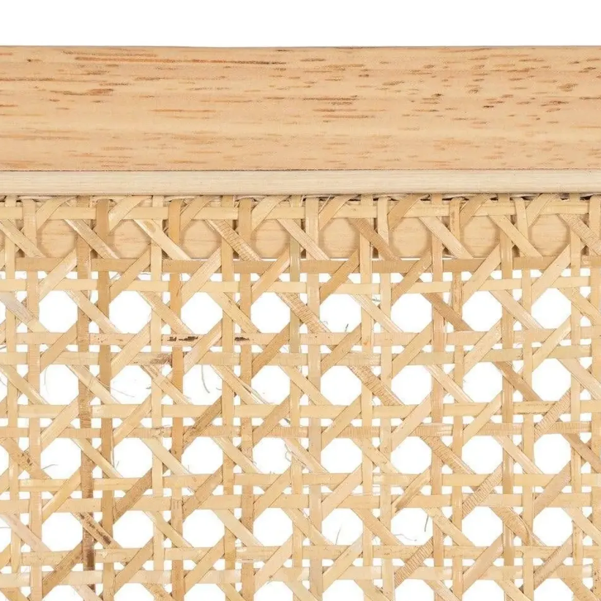 Silla de Madera y Ratán con Patas de Metal y Reposabrazos Natural 614517