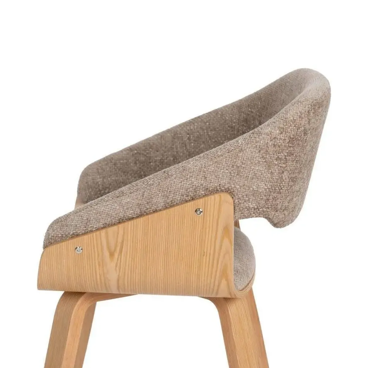 Silla de Madera y Tejido Color Marrón-Beige 614598
