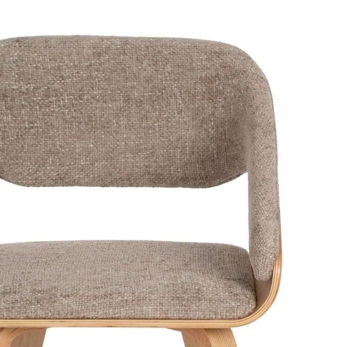 Silla de Madera y Tejido Color Marrón-Beige 614598