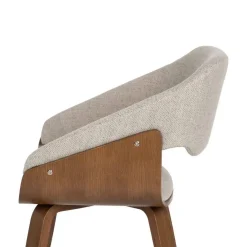 Silla de Madera y Tejido Color Marrón-Gris 614600