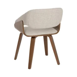 Silla de Madera y Tejido Color Marrón-Gris 614600