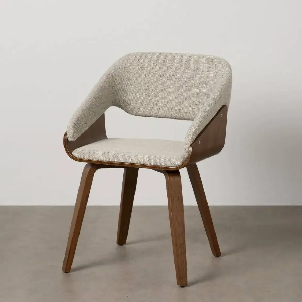 Silla de Madera y Tejido Color Marrón-Gris 614600