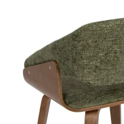 Silla de Madera y Tejido Color Marrón-Verde 614599