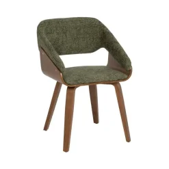 Silla de Madera y Tejido Color Marrón-Verde 614599