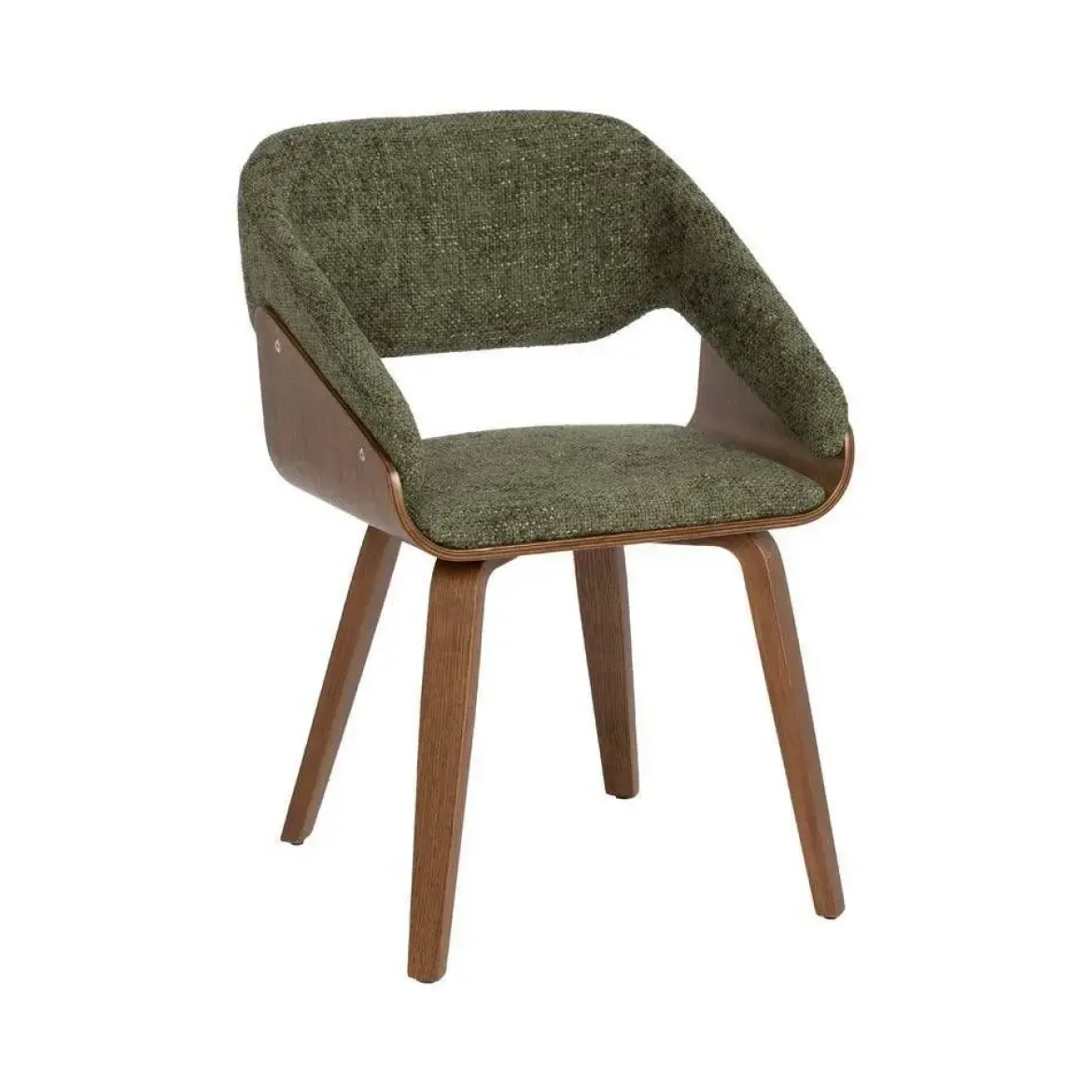 Silla de Madera y Tejido Color Marrón-Verde 614599