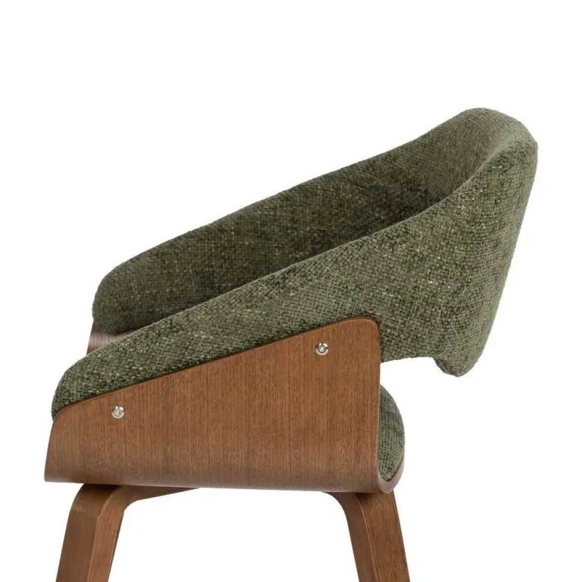 Silla de Madera y Tejido Color Marrón-Verde 614599