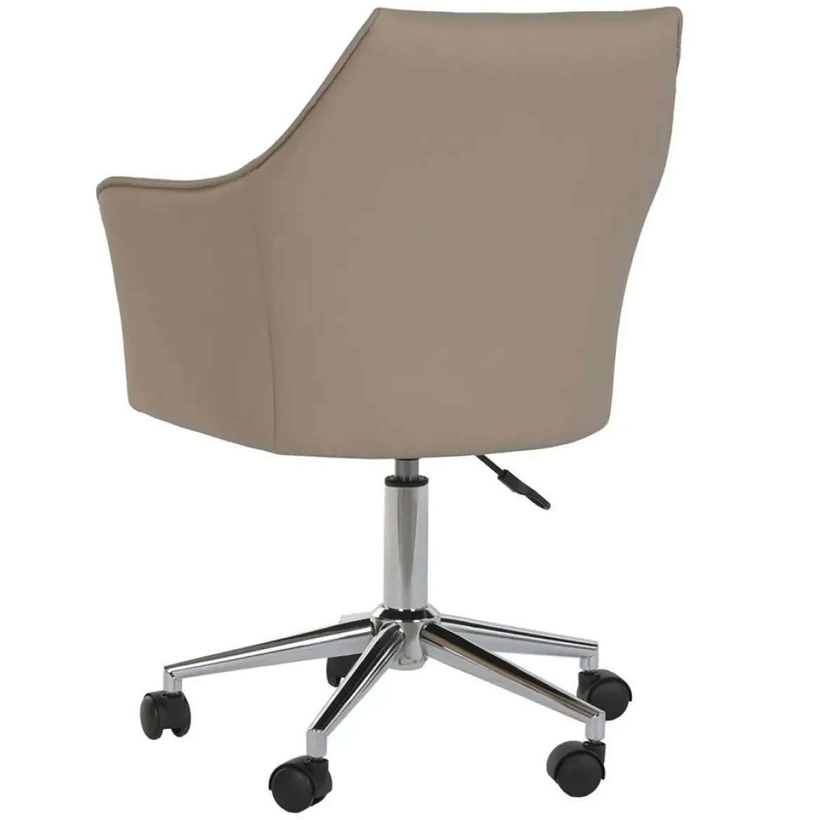 Silla de Oficina Beige con Asiento y Respaldo en PU y Ruedas Metálicas MB-222428