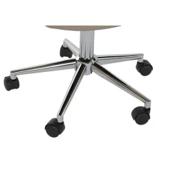Silla de Oficina Beige con Asiento y Respaldo en PU y Ruedas Metálicas MB-222428
