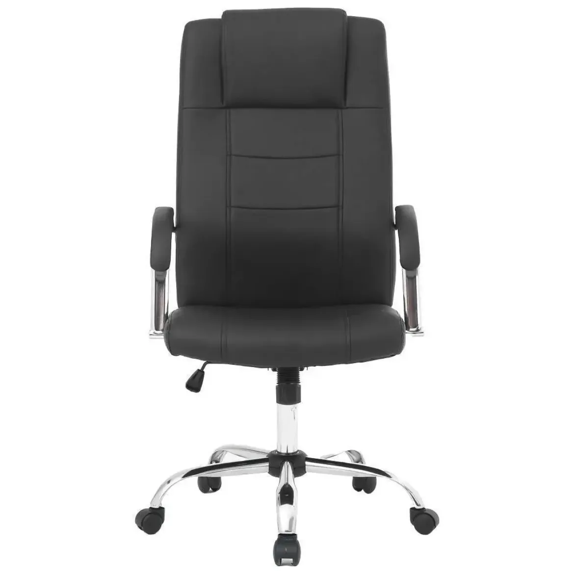 Silla de Oficina con Respaldo Alto Tapizada en Polipiel Negro LUPO