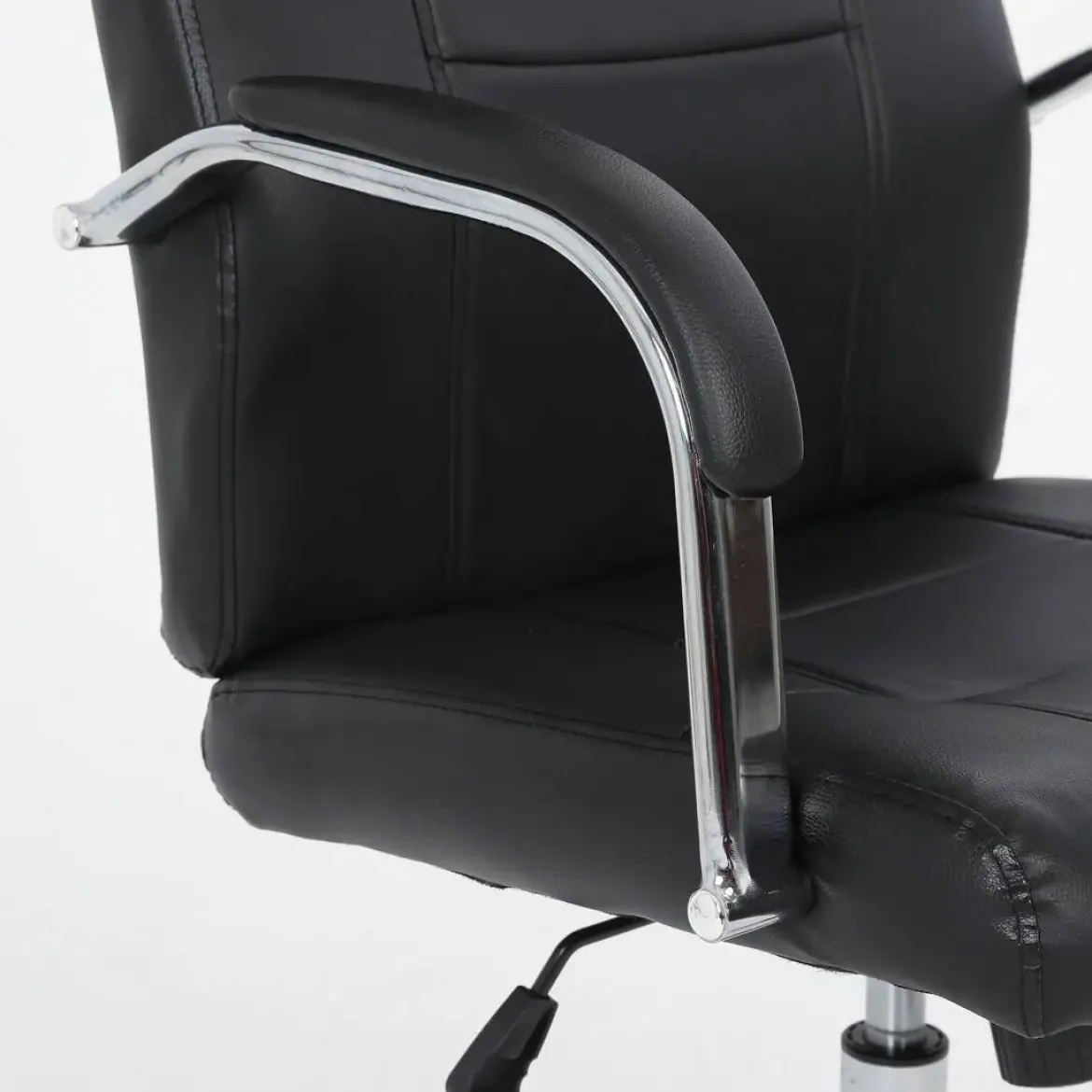 Silla de Oficina con Respaldo Alto Tapizada en Polipiel Negro LUPO