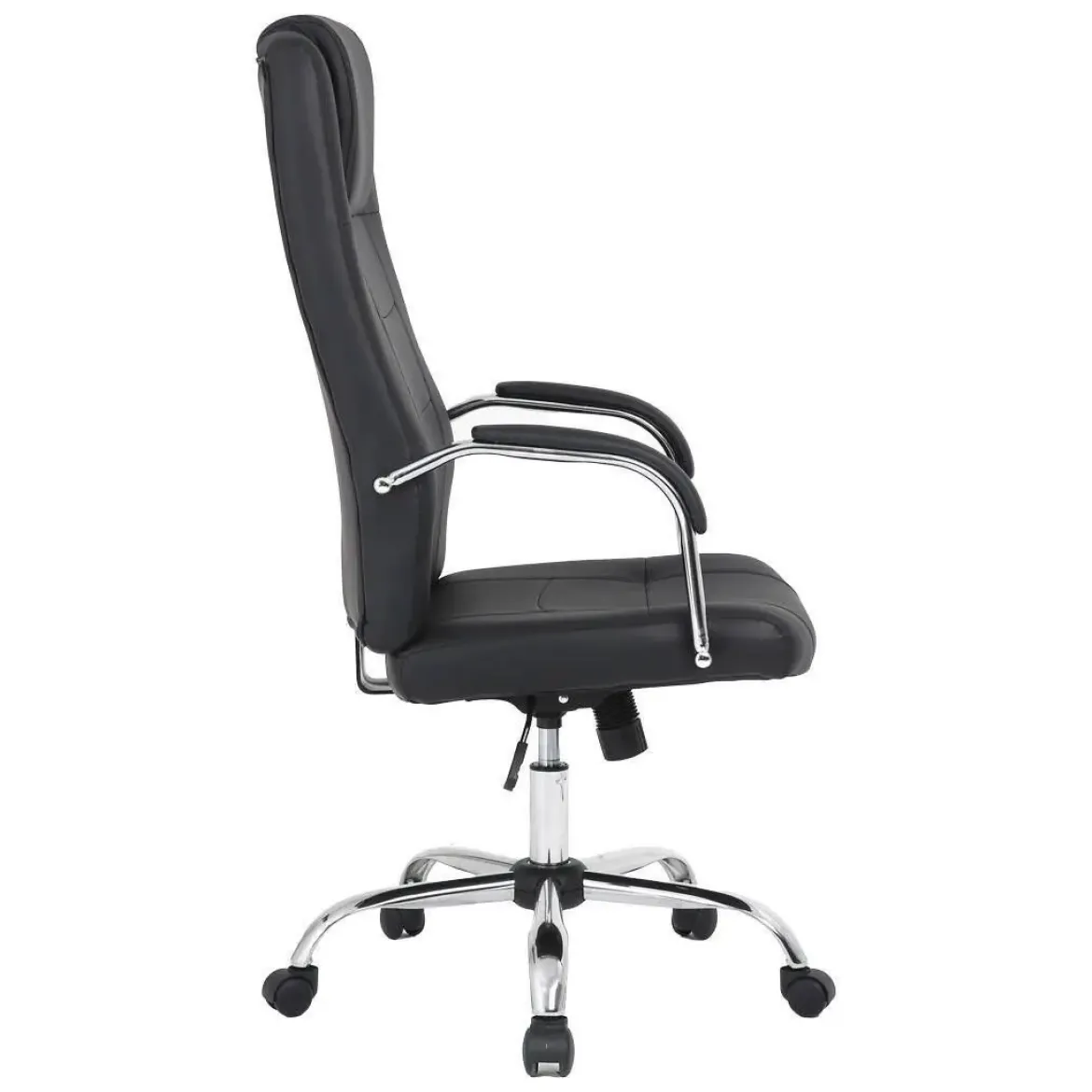 Silla de Oficina con Respaldo Alto Tapizada en Polipiel Negro LUPO
