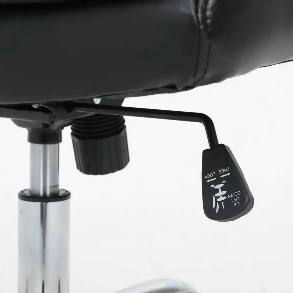 Silla de Oficina con Respaldo Alto Tapizada en Polipiel Negro LUPO