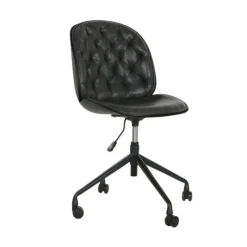 Silla de Oficina de Polipropileno y Metal Color Negro MB-205800