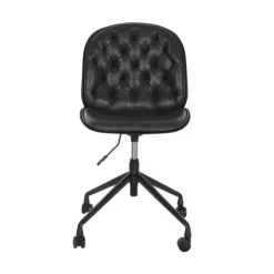 Silla de Oficina de Polipropileno y Metal Color Negro MB-205800