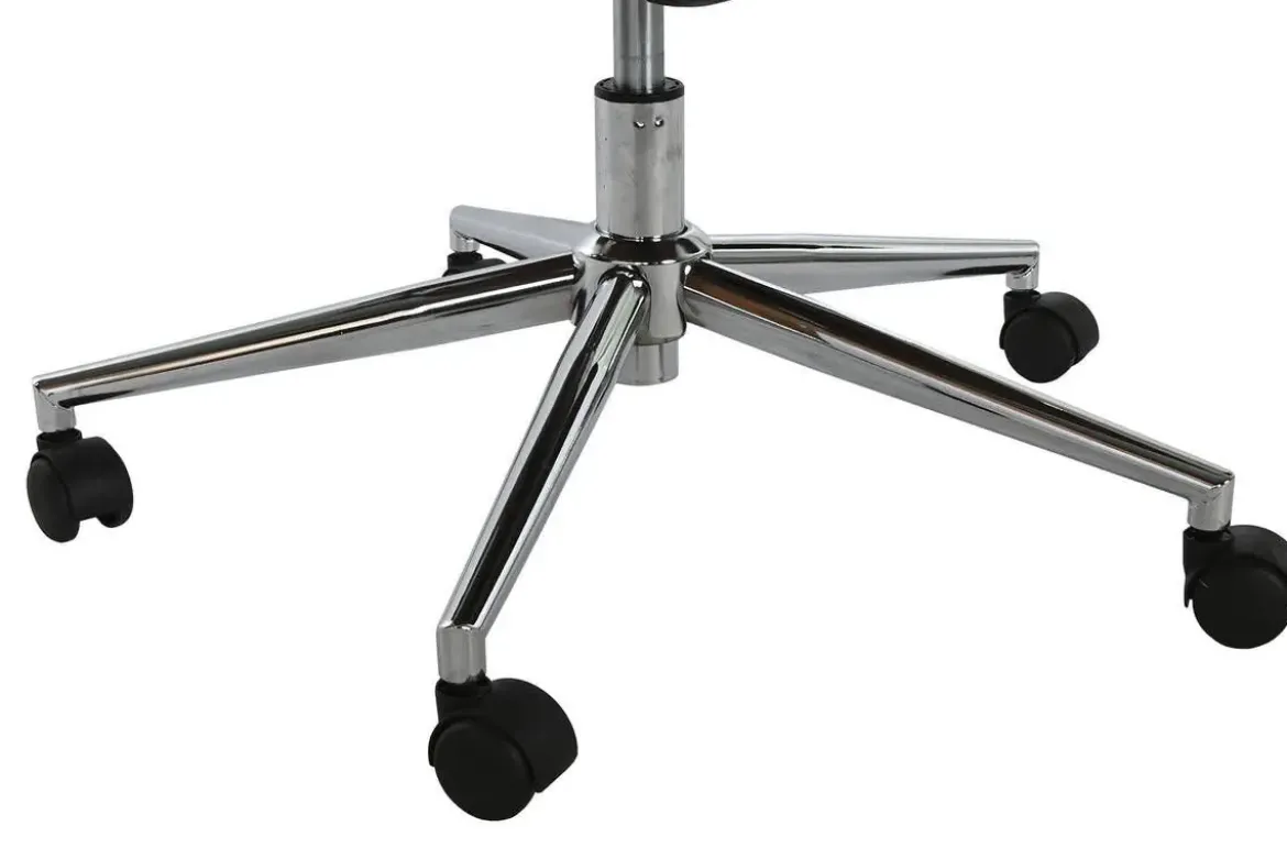 Silla de Oficina en Madera y PU Gris con Ruedas y Reposabrazos Metálicos de 108,5 cm MB-215932