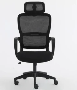 Silla de Oficina en Malla Negra con Apoyacabezas Regulable XULIA