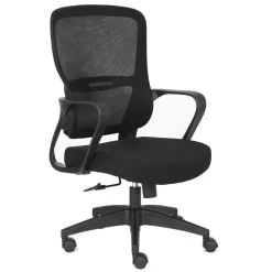 Silla de Oficina Ergonómica Negra con Malla KAROL 1051-H