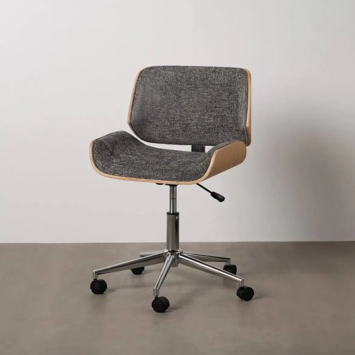 Silla de Oficina Giratoria Gris-Natural con Estructura en Nogal 612641