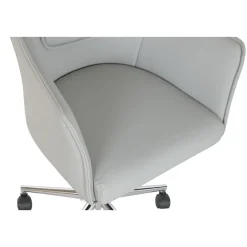 Silla de Oficina Gris con Asiento y Respaldo en PU y Ruedas MetálicasMB-222427