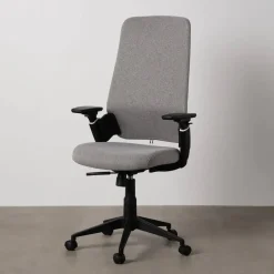 Silla de Oficina Gris con Ruedas y Reposabrazos Regulables 613247