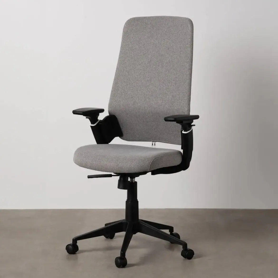 Silla de Oficina Gris con Ruedas y Reposabrazos Regulables 613247
