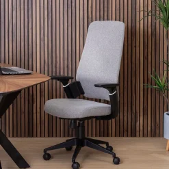 Silla de Oficina Gris con Ruedas y Reposabrazos Regulables 613247