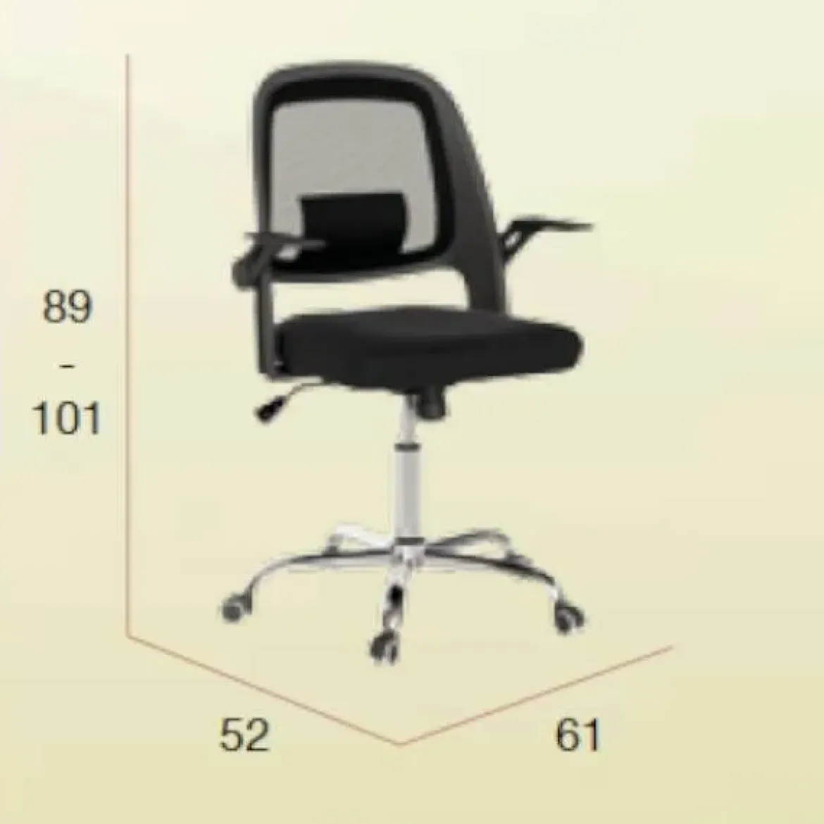 Silla de Oficina Negra con Patas Cromadas BUCAREST
