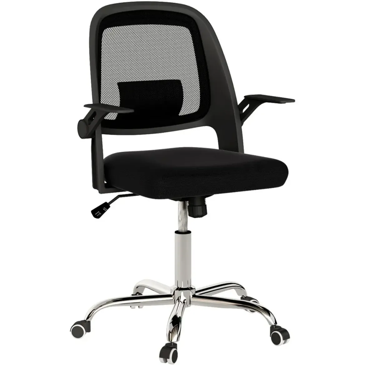 Silla de Oficina Negra con Patas Cromadas BUCAREST