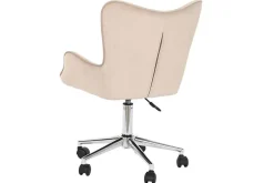 Silla de Oficina Tapizada en Poliéster Crema con Ruedas MB-208355