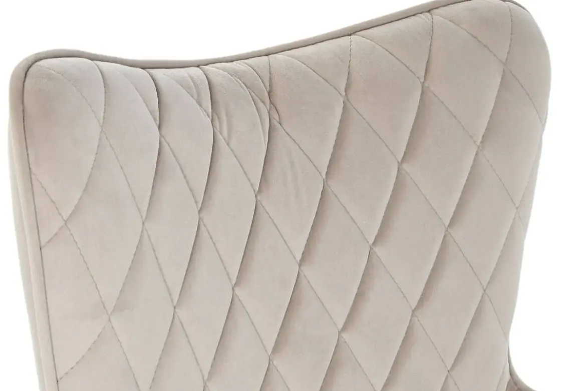 Silla de Oficina Tapizada en Poliéster Crema con Ruedas MB-208355