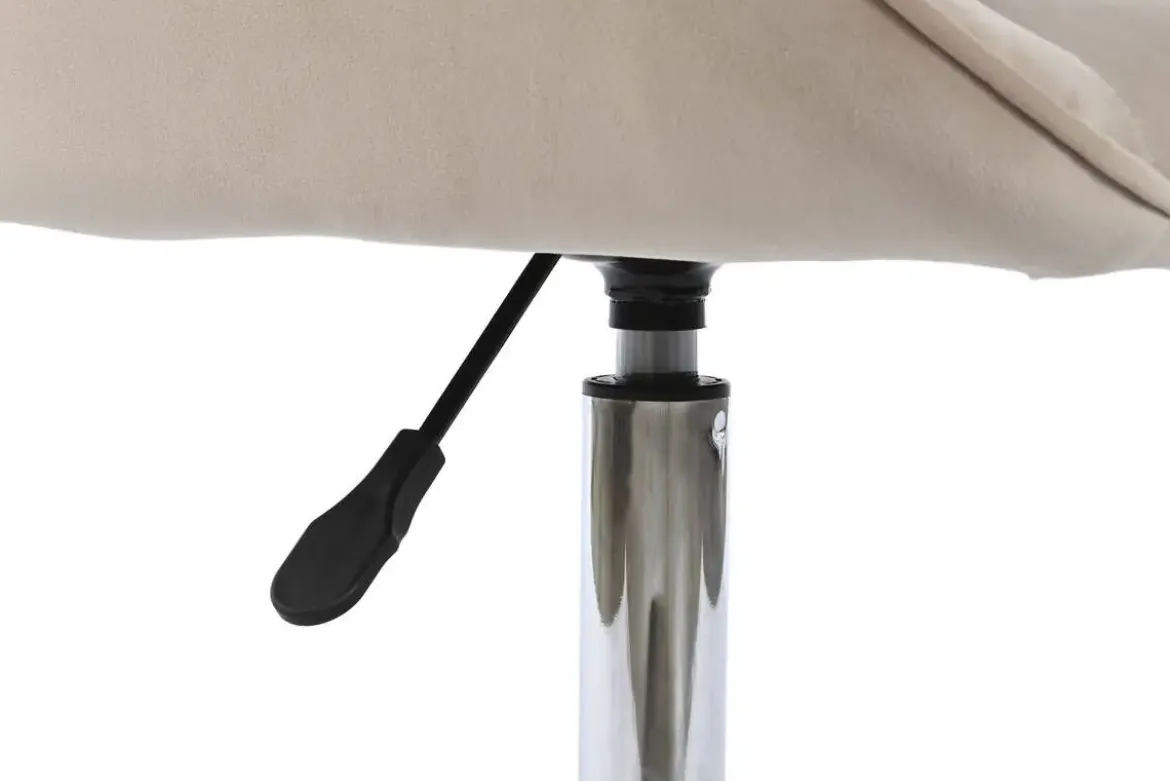 Silla de Oficina Tapizada en Poliéster Crema con Ruedas MB-208355