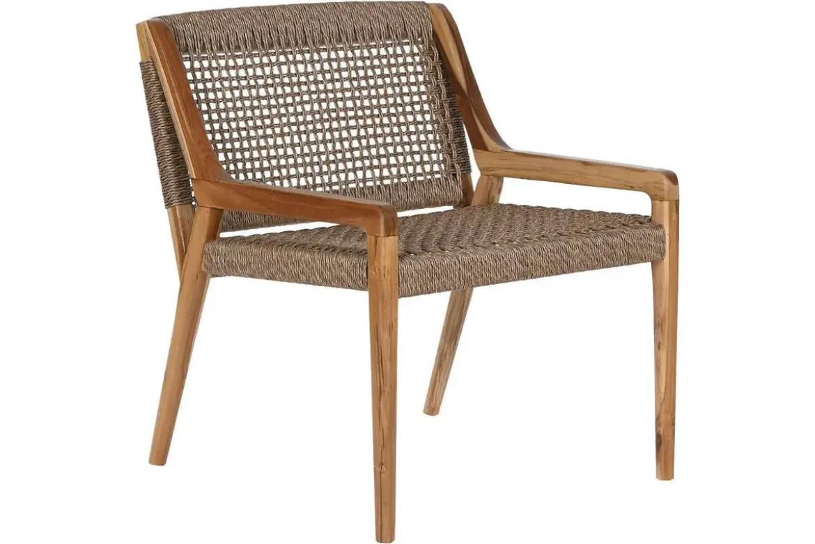 Silla de Teca y Fibra Sintética Marrón MB-221572