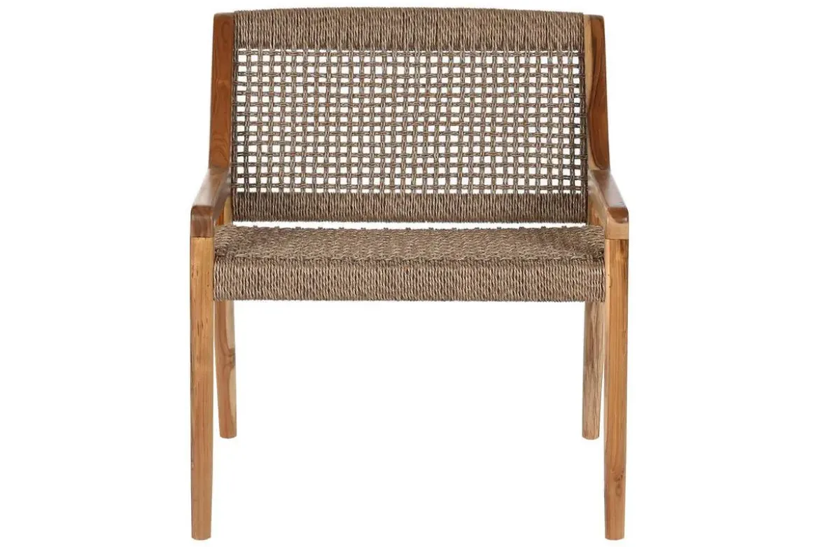 Silla de Teca y Fibra Sintética Marrón MB-221572