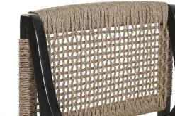 Silla de Teca y Fibra Sintética Negra MB-221571