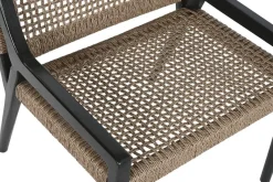 Silla de Teca y Fibra Sintética Negra MB-221571