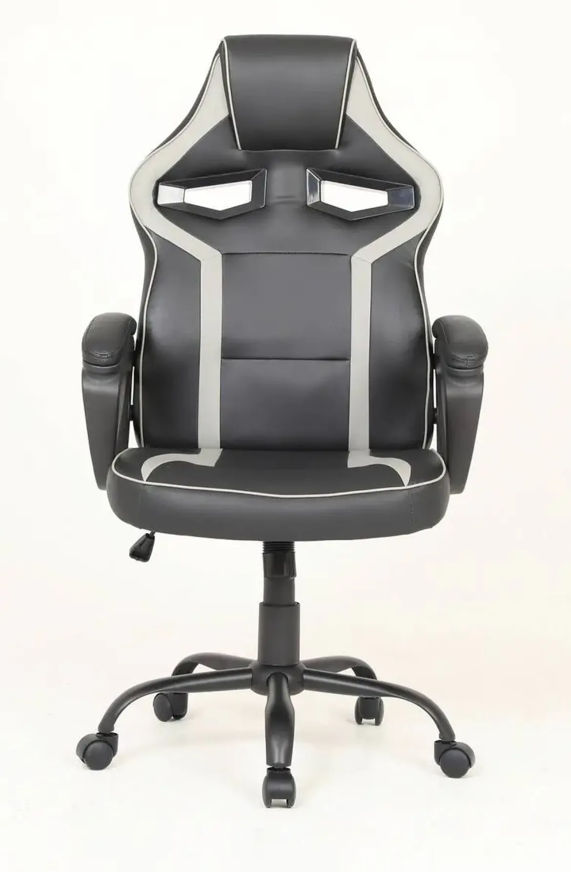 Silla Gaming de Polipiel Negra-Gris con Soporte Lumbar MARTE