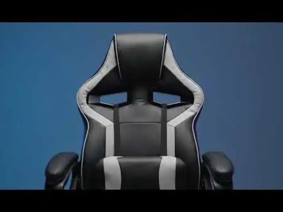 Silla Gaming de Polipiel Negra-Gris con Soporte Lumbar MARTE