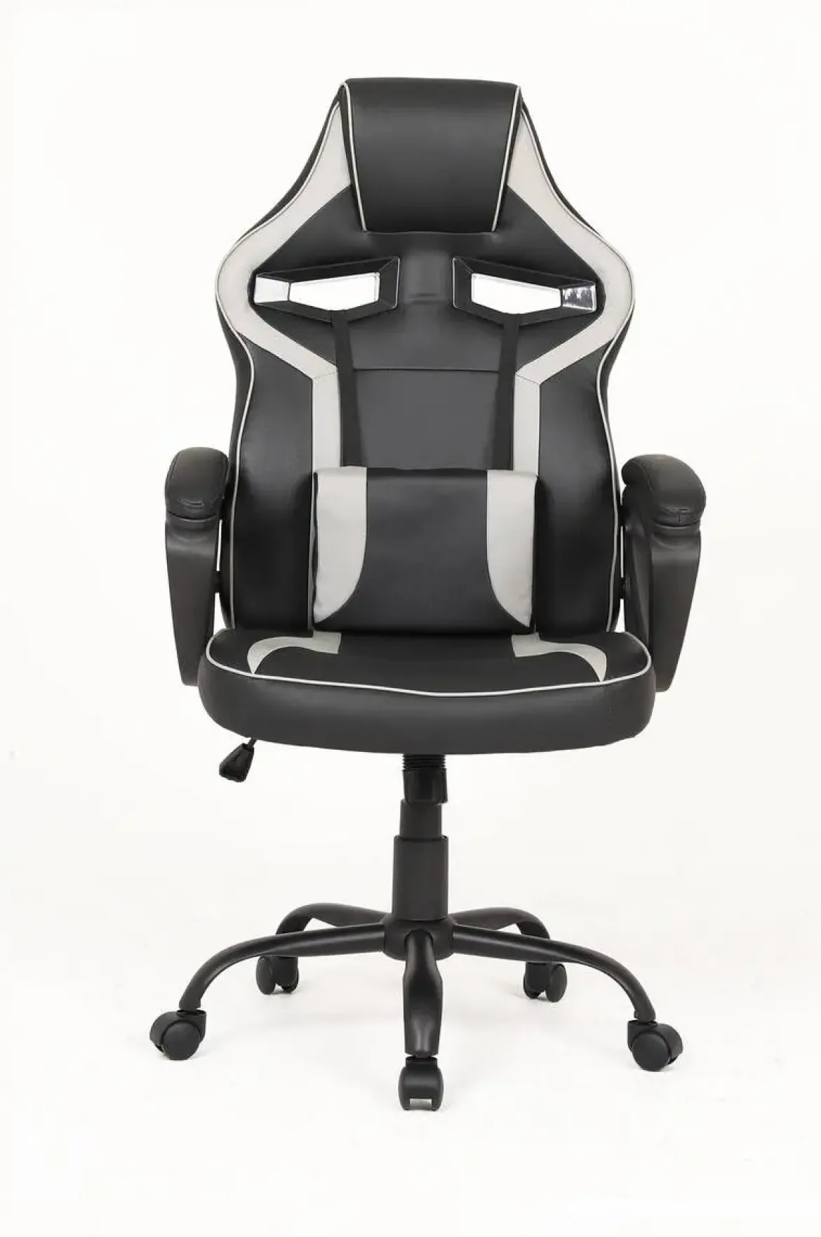 Silla Gaming de Polipiel Negra-Gris con Soporte Lumbar MARTE