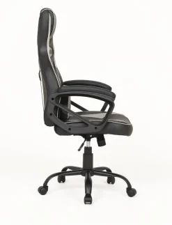 Silla Gaming de Polipiel Negra-Gris con Soporte Lumbar MARTE