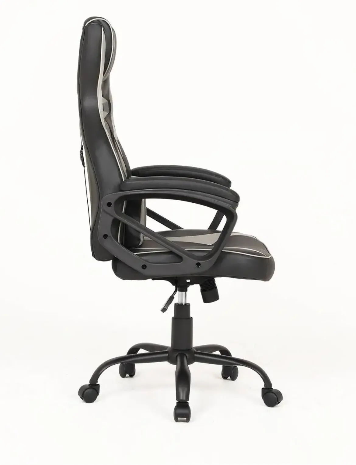 Silla Gaming de Polipiel Negra-Gris con Soporte Lumbar MARTE