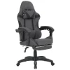Silla Gaming Reclinable Tapizada en Poliester Gris y Negro URANO