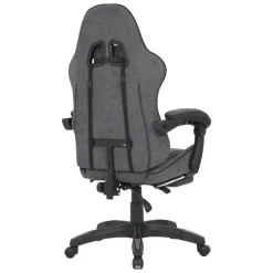 Silla Gaming Reclinable Tapizada en Poliester Gris y Negro URANO