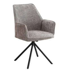 Silla Giratoria con Asiento Tapizado y Patas de Metal RAKEL