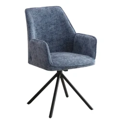 Silla Giratoria con Asiento Tapizado y Patas de Metal RAKEL