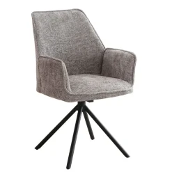 Silla Giratoria con Asiento Tapizado y Patas de Metal RAKEL
