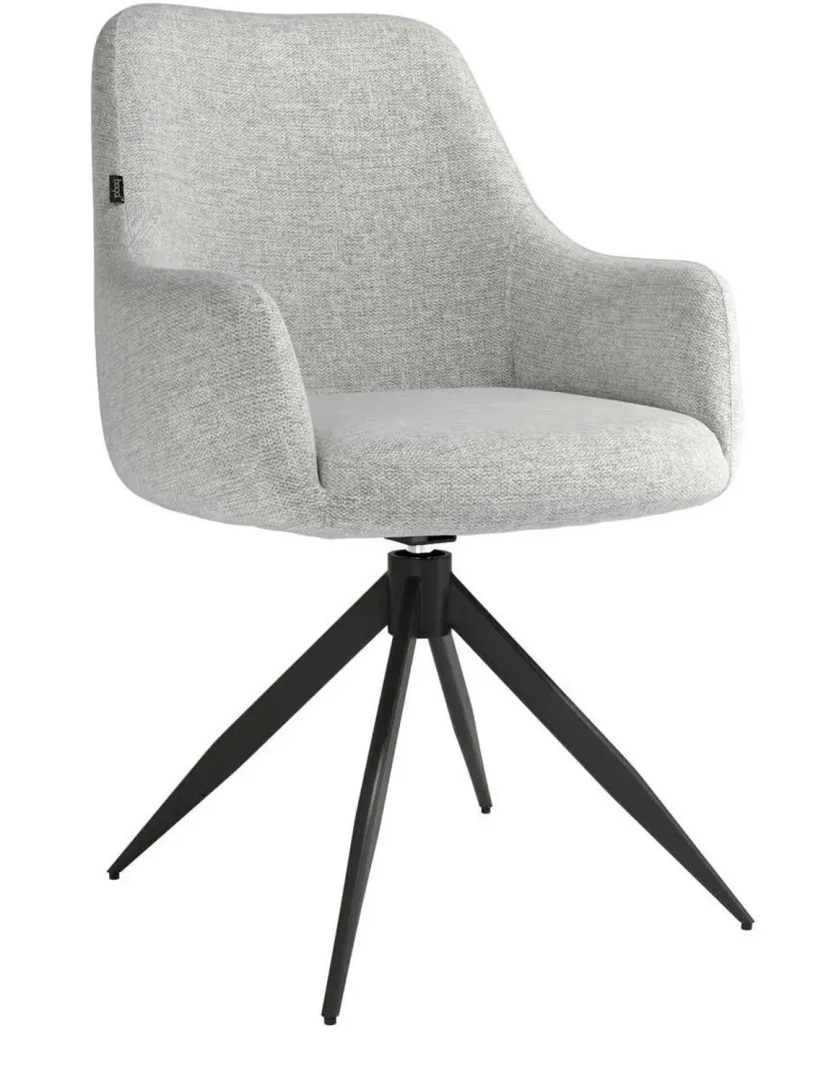 Silla Giratoria de 180° con Respaldo y Asiento Tapizados y Patas de Metal MONTREAL