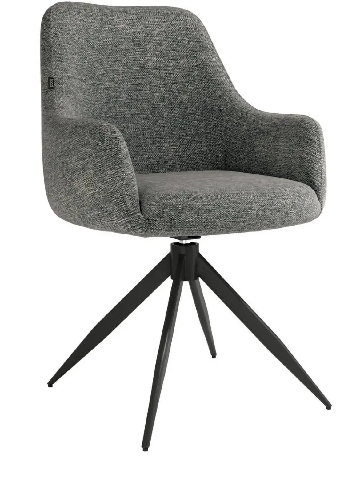 Silla Giratoria de 180° con Respaldo y Asiento Tapizados y Patas de Metal MONTREAL