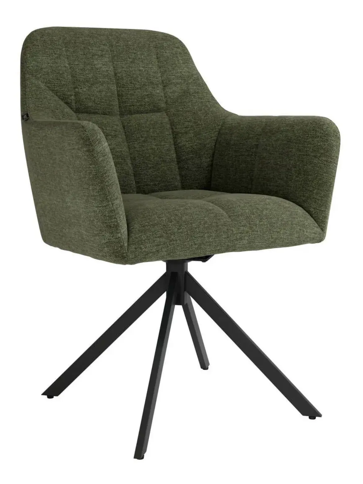 Silla Giratoria de 180° con Respaldo y Asiento Tapizados y Patas de Metal BÉRGAMO