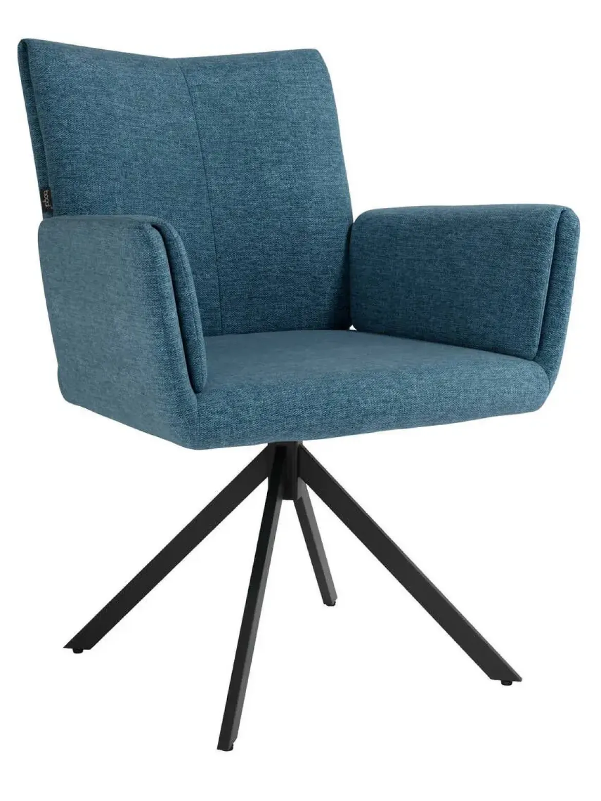 Silla Giratoria de 180° con Respaldo y Asiento Tapizados y Patas de Metal MODENA